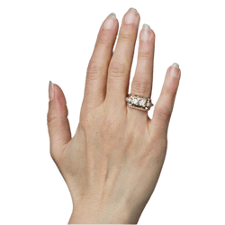 Bague Tank en or jaune, platine et diamants - Castafiore