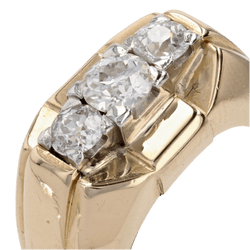 Bague Tank en or jaune, platine et diamants - Castafiore