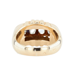 Bague Tank en or jaune, platine et diamants - Castafiore