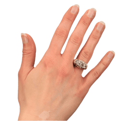 Bague Tank en or jaune, platine et diamants - Castafiore