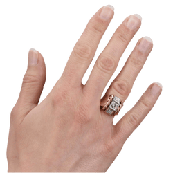 Bague Tank en or jaune, platine et diamants - Castafiore