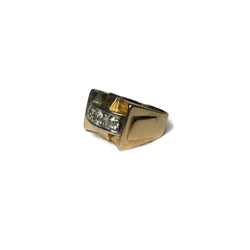 Bague Tank en or jaune, platine et diamants - Castafiore