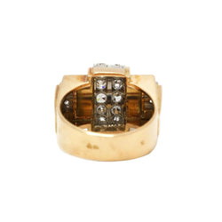 Bague Tank en or jaune, platine et diamants - Castafiore