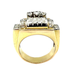 Bague Tank en or jaune, platine et diamants - Castafiore