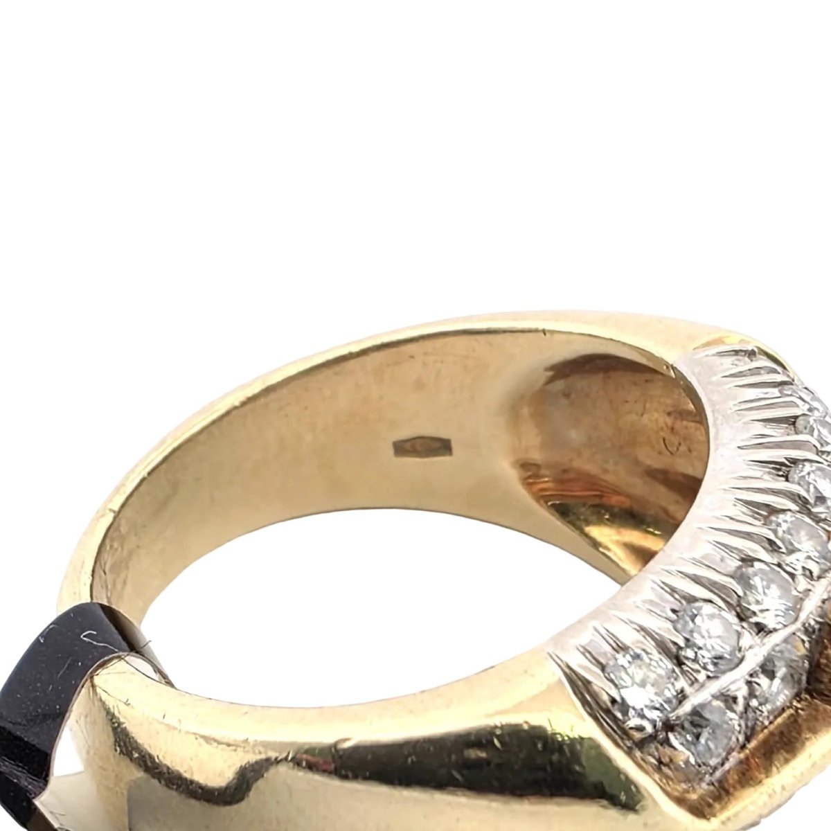 Bague Tank en or jaune, rubis et diamants - Castafiore