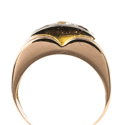 Bague Tank en or jaune, saphir, rubis et diamant - Castafiore