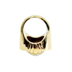 Bague Tank en or jaune, saphirs et diamants - Castafiore