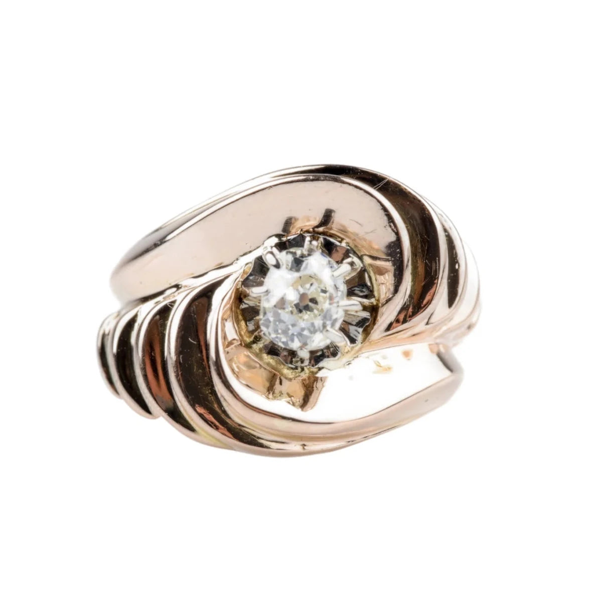 Bague Tank en or rose et diamant - Castafiore