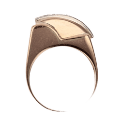 Bague Tank en or rose et diamants - Castafiore