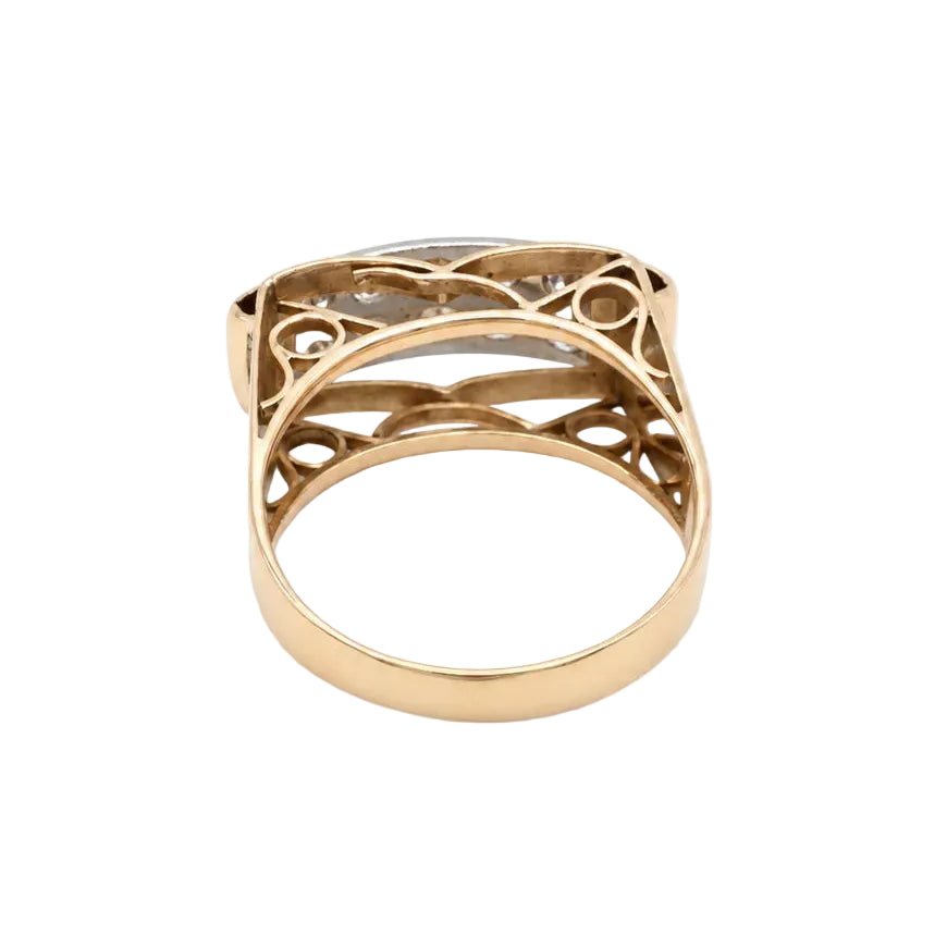 Bague Tank en or rose et diamants - Castafiore