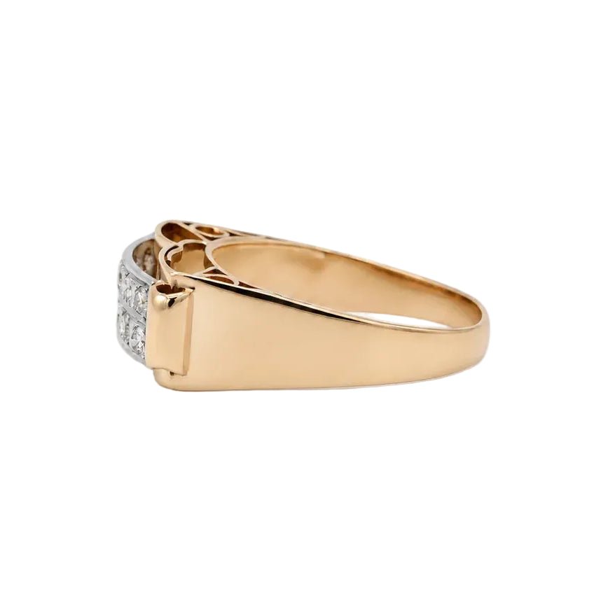 Bague Tank en or rose et diamants - Castafiore