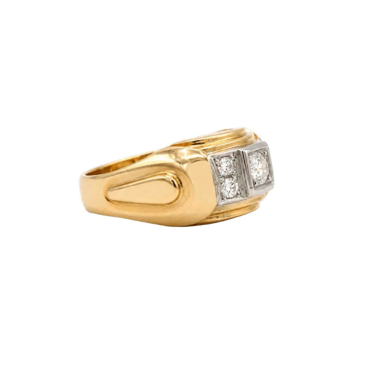 Bague Tank en or rose et diamants - Castafiore