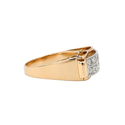 Bague Tank en or rose et diamants - Castafiore