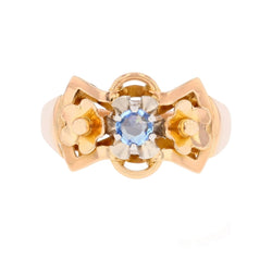 Bague Tank en or rose et saphir - Castafiore