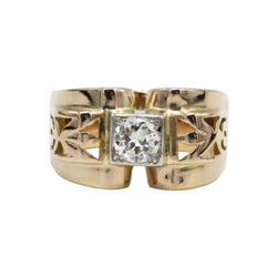 Bague Tank en or rose, platine et diamant - Castafiore