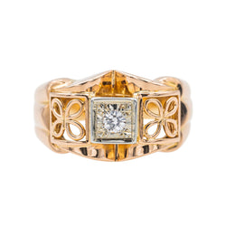 Bague Tank en or rose, platine et diamant - Castafiore