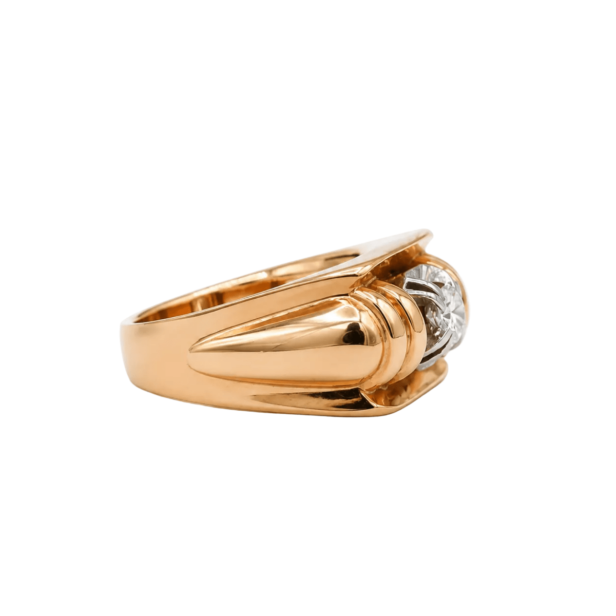 Bague Tank en or rose, platine et diamant - Castafiore