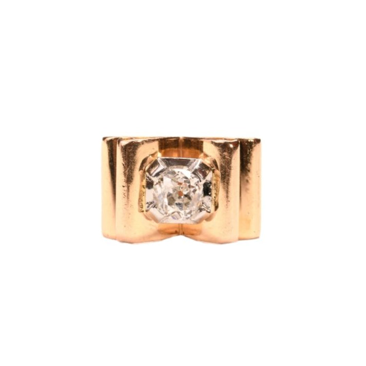 Bague Tank en or rose, platine et diamant - Castafiore