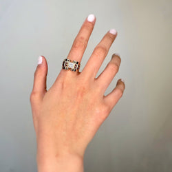 Bague Tank en or rose, platine et diamant - Castafiore