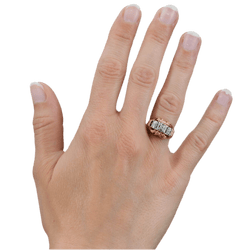 Bague Tank en or rose, platine et diamants - Castafiore