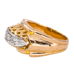 Bague Tank en or rose, platine et diamants - Castafiore