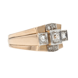 Bague Tank en or rose, platine et diamants - Castafiore