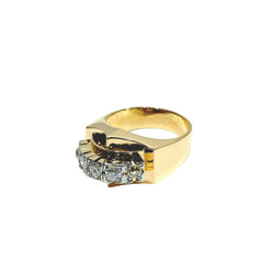 Bague Tank en or rose, platine et diamants - Castafiore