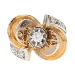 Bague Tank en or rose, platine et diamants - Castafiore