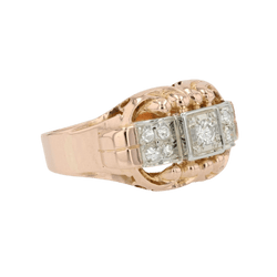 Bague Tank en or rose, platine et diamants - Castafiore