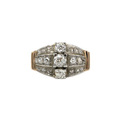 Bague Tank en or rose, platine, et diamants - Castafiore