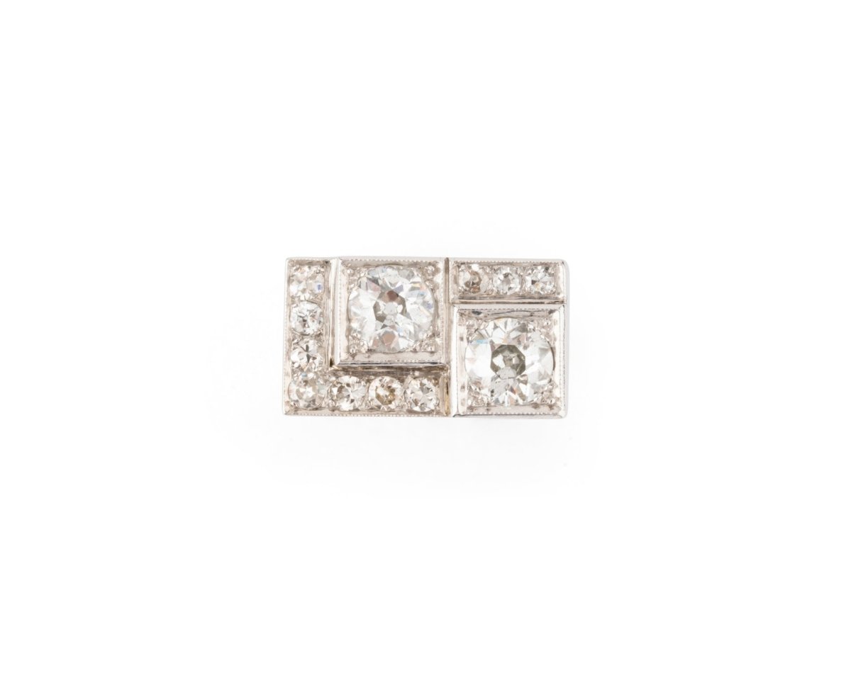 Bague Tank en platine et diamants - Castafiore