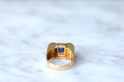 Bague Tank or et saphir - Castafiore