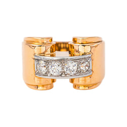 Bague Tank Or jaune Diamant - Castafiore