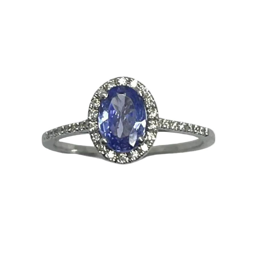 Bague Tanzanites et Diamants en or blanc - Castafiore