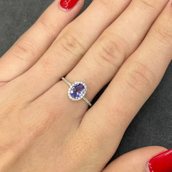 Bague Tanzanites et Diamants en or blanc - Castafiore