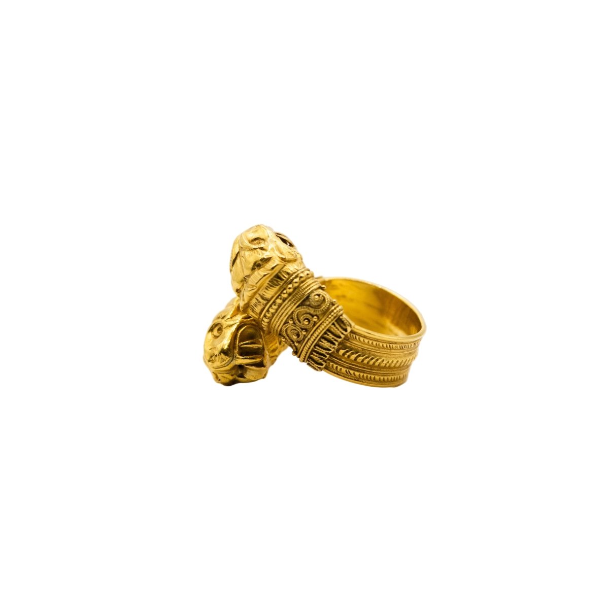 Bague têtes de lion en or - Castafiore