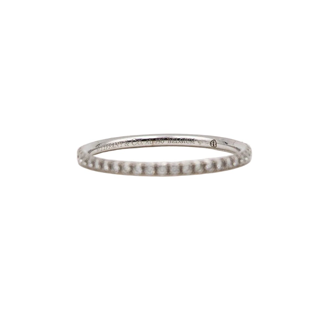 Bague TIFFANY & CO. Métro en or blanc et diamants - Castafiore