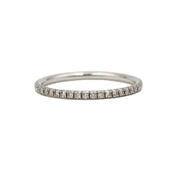 Bague TIFFANY & CO. Métro en or blanc et diamants - Castafiore