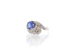 Bague toi et moi 1900 diamants et saphir en platine - Castafiore