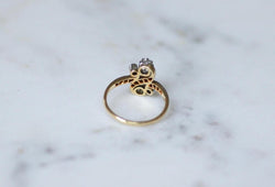 Bague Toi et Moi Diamants 0,55 Ct sur Or et Platine Belle Epoque - Castafiore