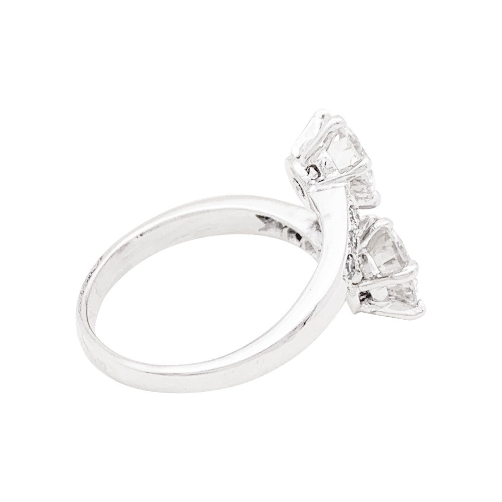 Bague Toi et Moi en or blanc et diamants. - Castafiore