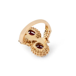 Bague Toi et Moi en or jaune, diamants et rubis - Castafiore