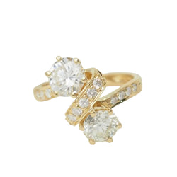 Bague Toi et Moi en or jaune et diamants - Castafiore