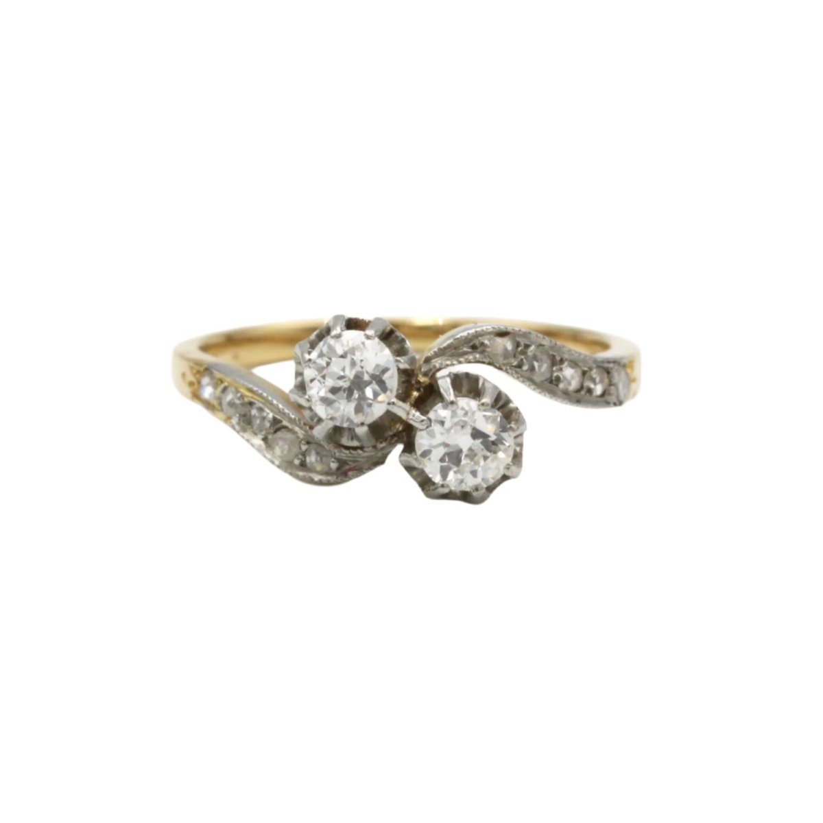 Bague Toi et Moi en or jaune et diamants - Castafiore