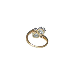 Bague Toi et Moi en or jaune, platine, et diamants - Castafiore