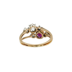 Bague Toi et Moi en or jaune, platine, rubis et diamants - Castafiore