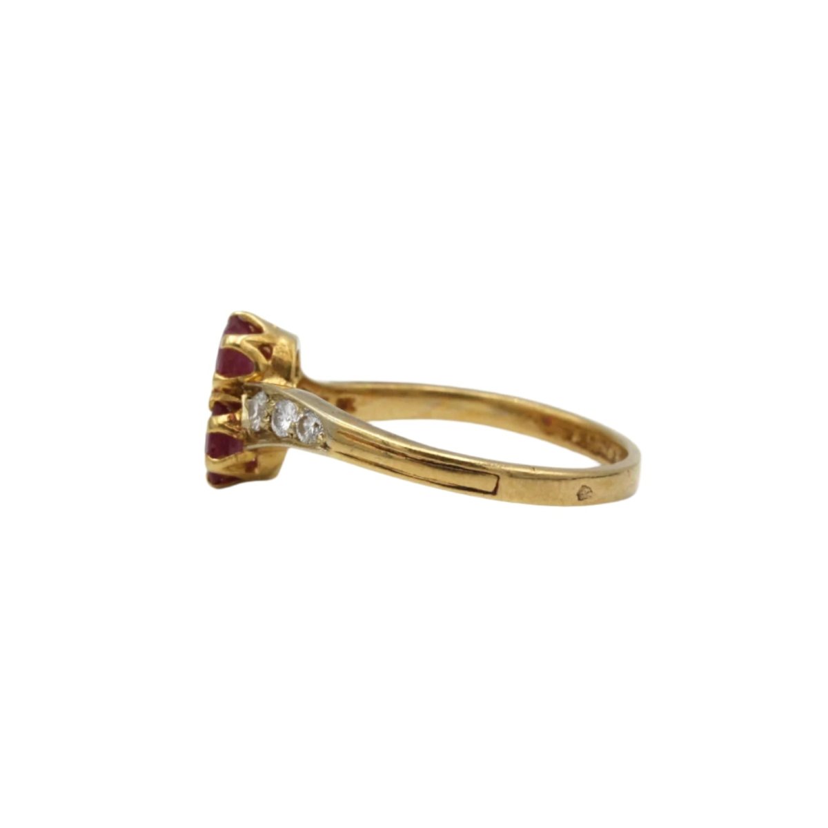 Bague Toi et Moi en or jaune, rubis et diamants - Castafiore