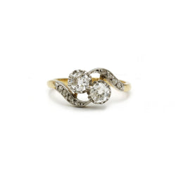 Bague Toi et Moi en Or, Platine et Diamants - Castafiore