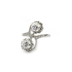 Bague Toi et Moi en platine et diamants - Castafiore