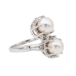 Bague Toi et moi Or blanc Perle - Castafiore